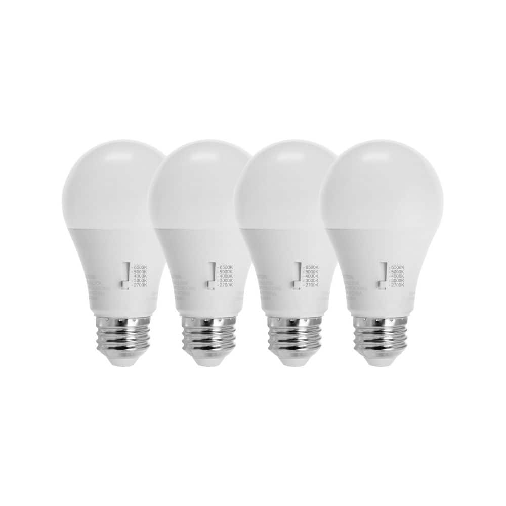 100-Watt Equivalent 5SCT 2700K-6500K A19 Dimmable E26 Base LED Light Bulb with Selectable Color Temperature (4-Pack) price history on PriceWatchPro