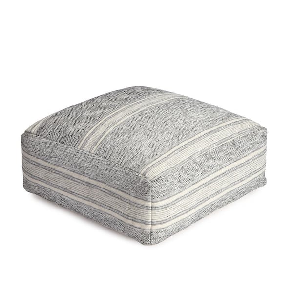 Anji Mountain Hossegor 34 in. x 34 in. x 16 in. Navy Blue Ottoman