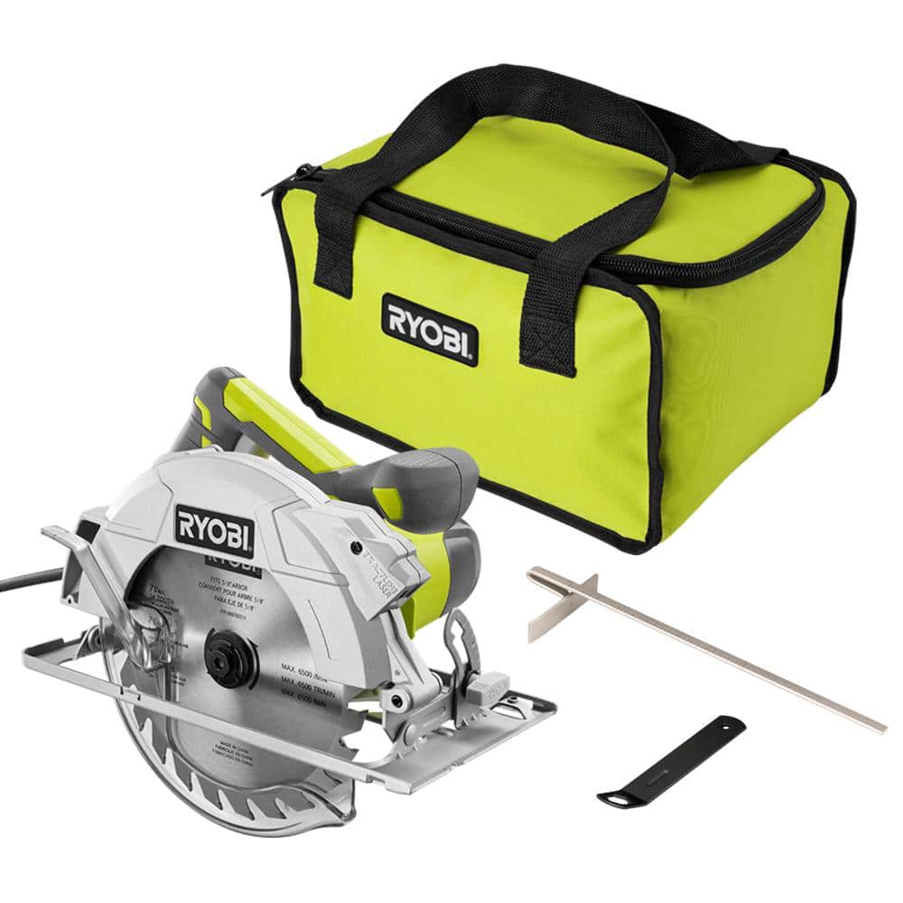 RYOBI 15 Amp Corded 7-1/4 in. Circular Saw with EXACTLINE Laser Alignment  System, 24T Carbide Tipped Blade, Edge Guide and Bag CSB144LZK The Home  Depot
