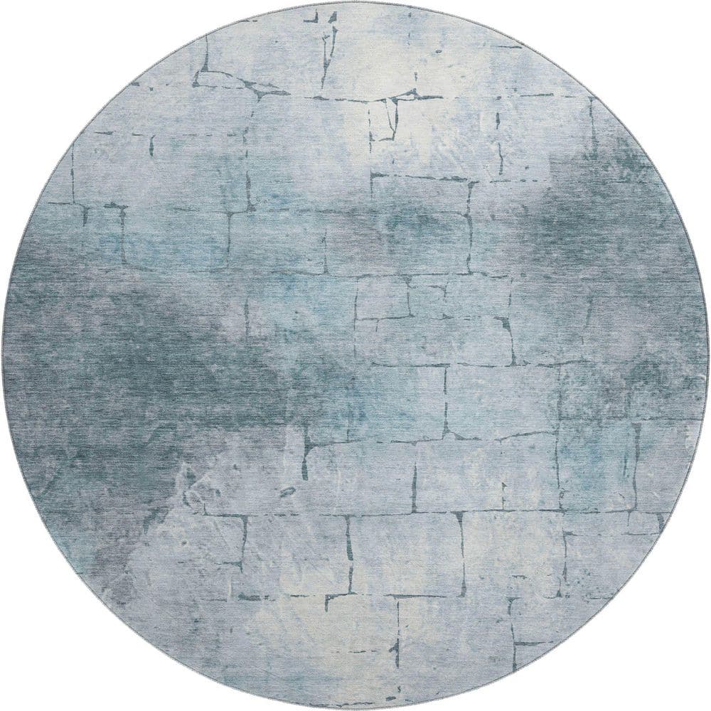 Mayfield Premium Machine Washable Abstract AMF2215 Sky 8 ft. x 8 ft. Round Rug price history on PriceWatchPro