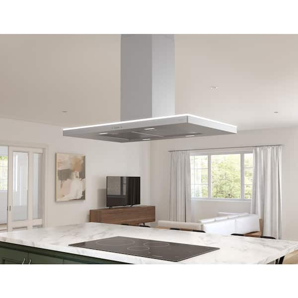 Luce 42 in. 600 CFM Convertible Island Mount Range Hood with LED Light in  Stainless Steel