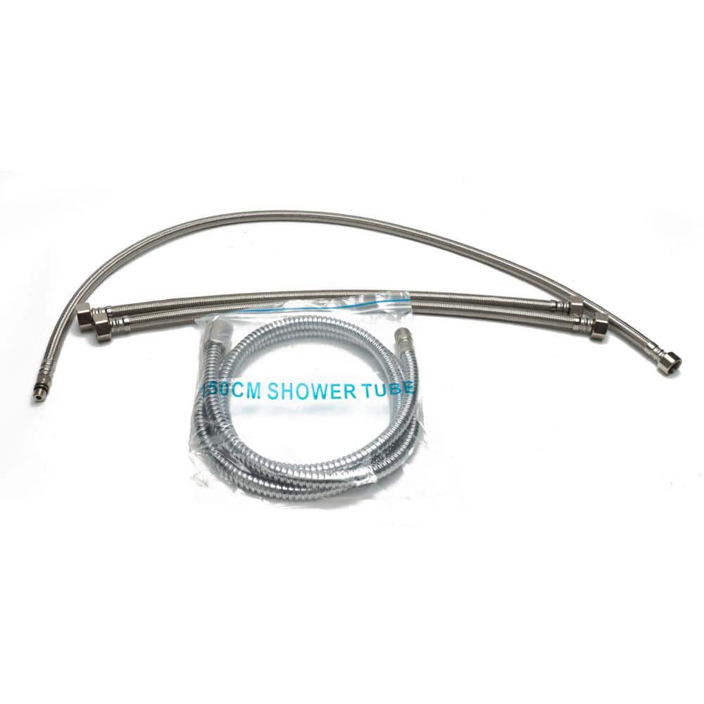 Brushed Nickel Deck Mounted Tub Filler with Handheld Showerhead