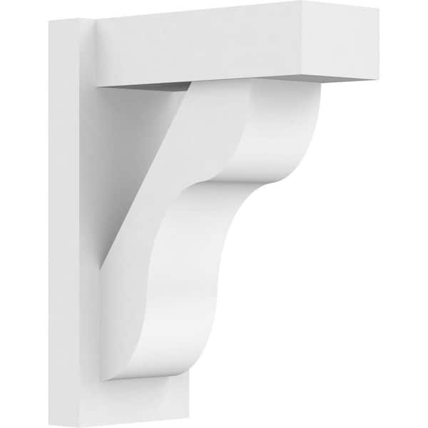 Ekena Millwork Carmel 7 in. W x 18 in. H x 14 in. D Signature Urethane Polyurethane Outlooker with Block Ends