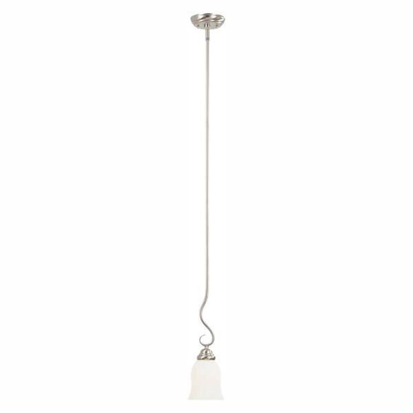 LiteChoice Portland Collection 1-Light Brushed Nickel Hanging Mini Pendant