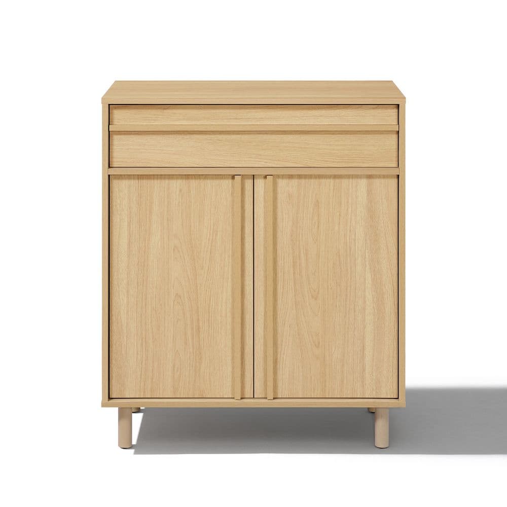 Hazel Oak 37.4 in. Manufactured Wood Storage Cabinet with Drawer & Rubberwood Legs price history on PriceWatchPro