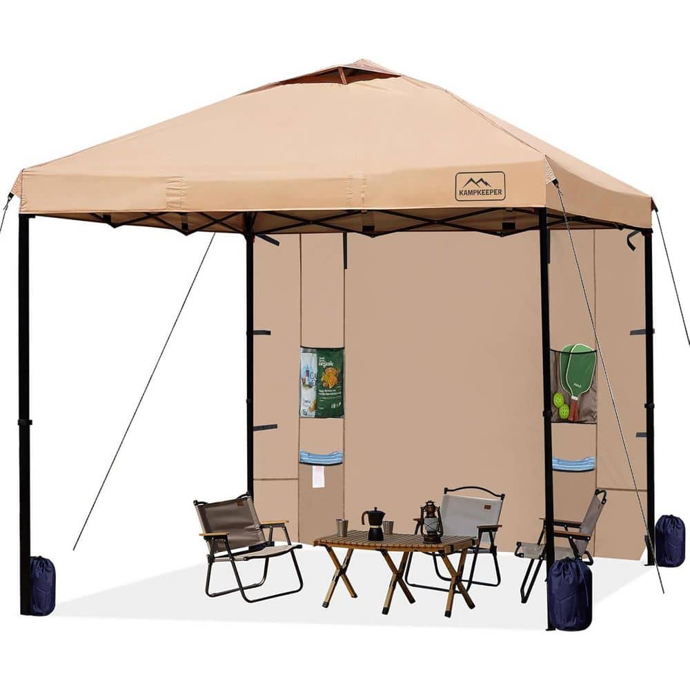 10 ft. x 10 ft. Khaki Pop Up Canopy Tent with 1 Removable Sidewall with Storage Pockets, Wheeled Carry Bag price history on PriceWatchPro