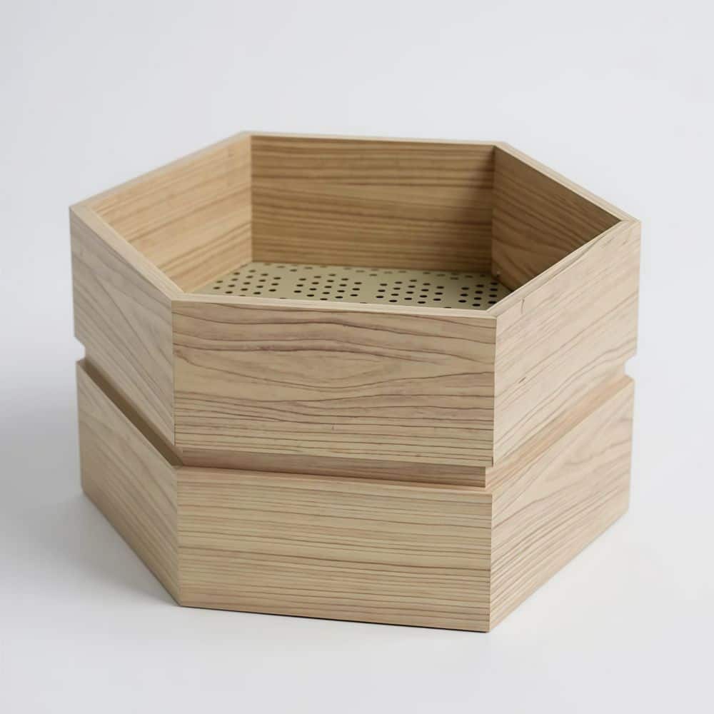 Hexagon Short Terrace Ash Brown Metal Planter Box (14.88 in. W x