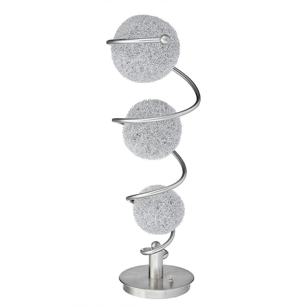EVERGLADE HOME Lunar 28 in. Satin Nickel Table Lamp with Wire Wrap Balls