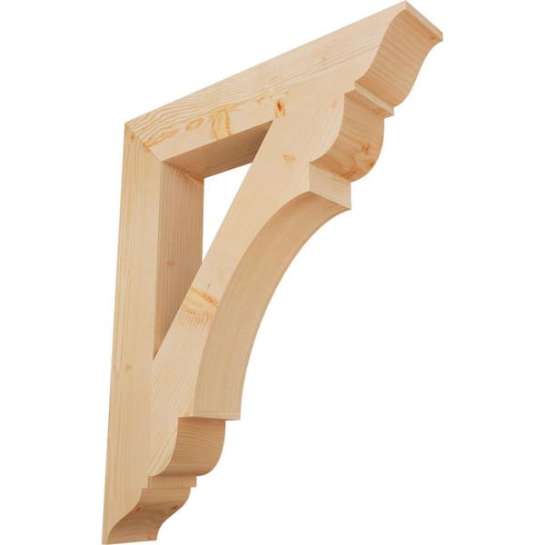 Ekena Millwork 5.5 in. x 42 in. x 34 in. Douglas Fir Olympic Traditional Smooth Bracket