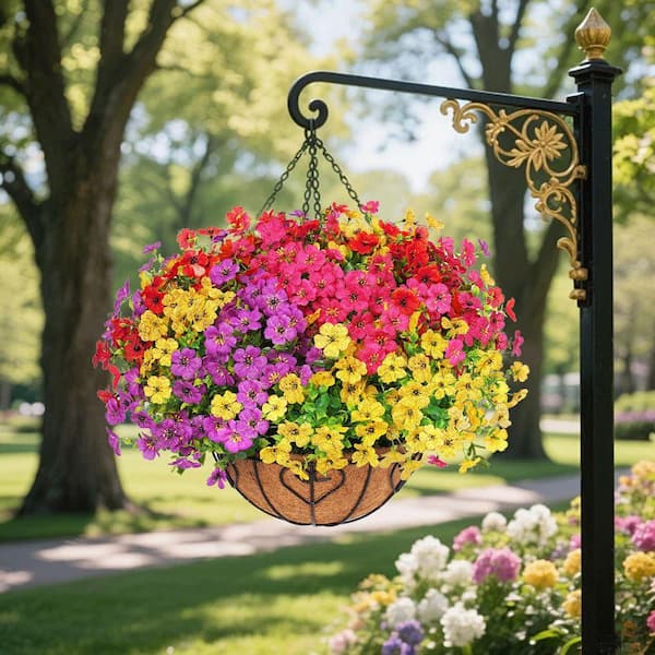 21.8 in. Multi-Colored Artificial Hanging Silk Daisy Flowers in