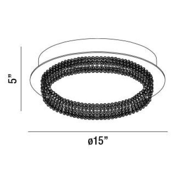 Sassi 15" Chrome LED Flush Mount with Crystal Shards