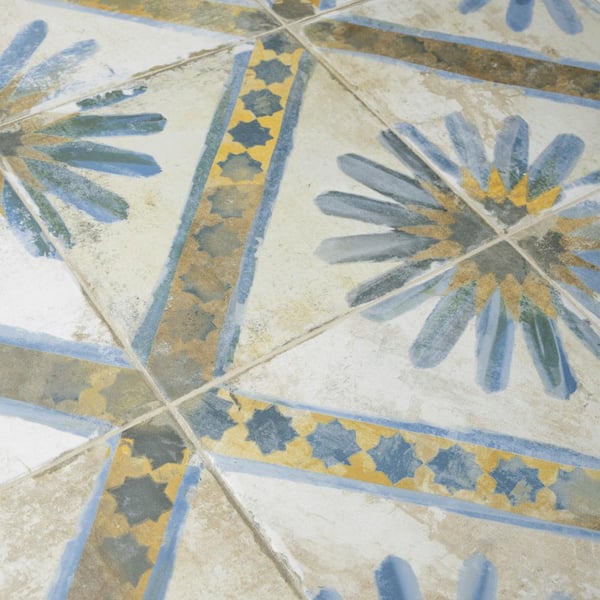 Merola Tile - Kings Marrakech Blue 17-5/8 in. x 17-5/8 in. Ceramic Floor and Wall Tile (10.95 sq. ft./Case)