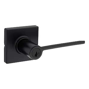 Ladera Matte Black Keyed Entry Door Handle Featuring SmartKey Security