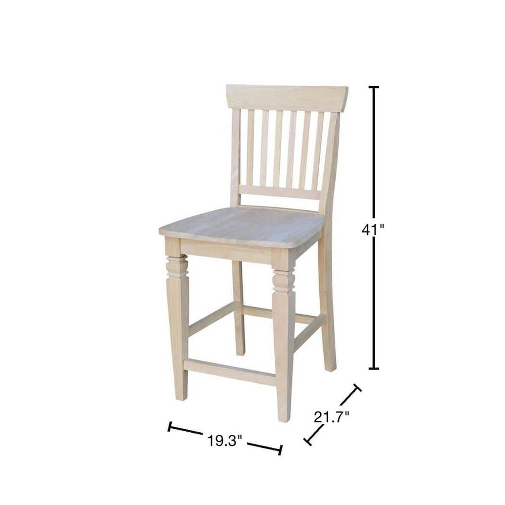 Seattle Traditional Rubberwood Counter-Height Stool, 24" Brown