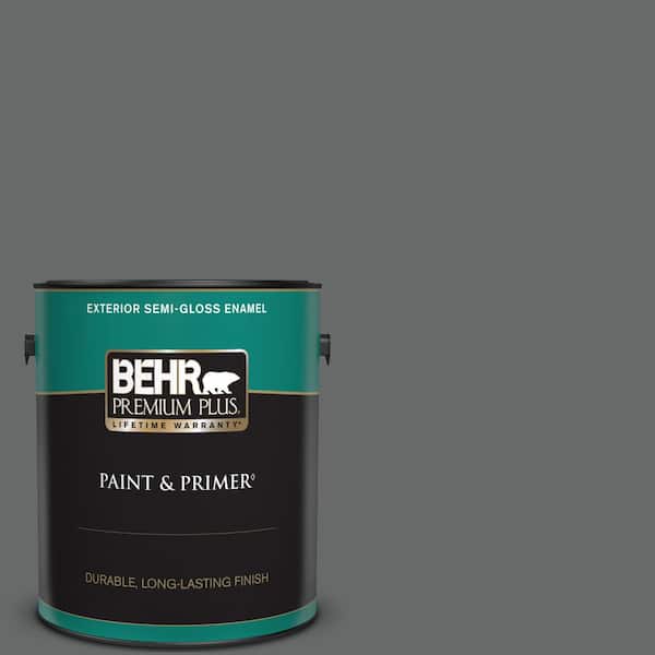 BEHR PREMIUM PLUS 1 gal. #BXC-63 Molten Lead Semi-Gloss Enamel Exterior Paint & Primer