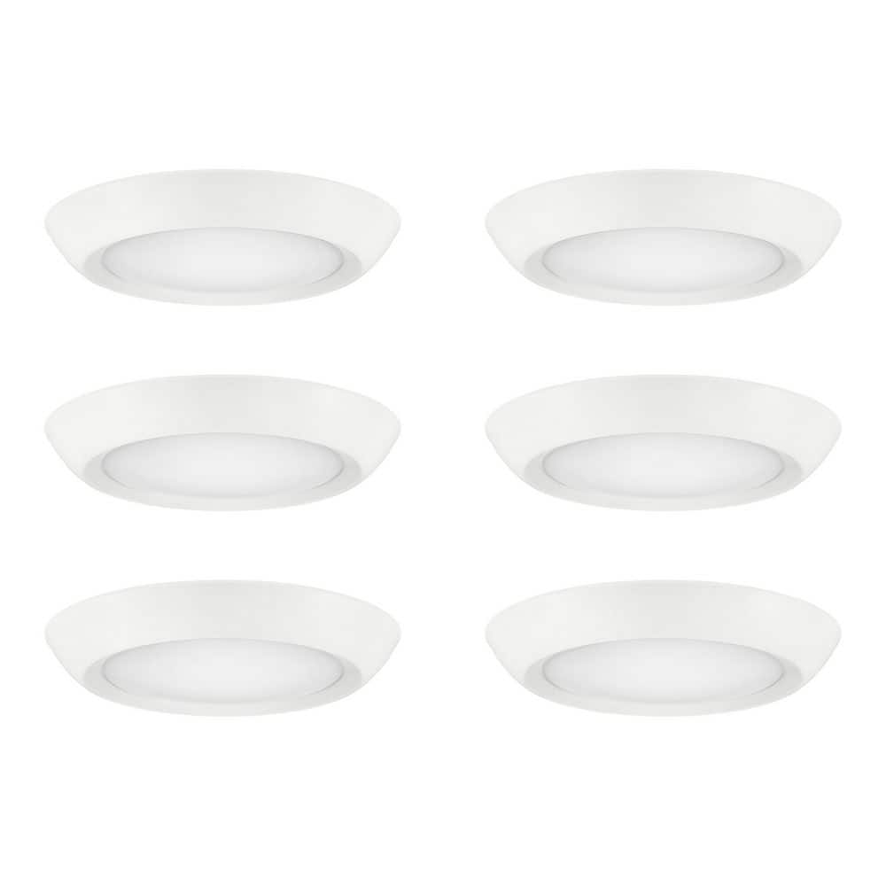Commercial Electric 6-Pack 6 in. LED Surface Mount Downlight Flush