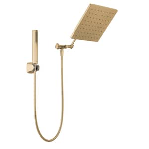 Raincan 1-Spray Dual Wall Mount Fixed and Handheld Shower Head 1.75 GPM in Champagne Bronze
