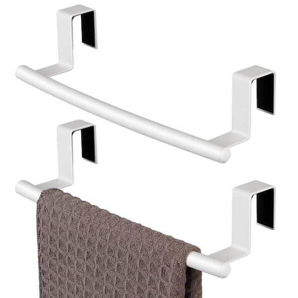 Over The Door Towel Rack Over Cabinet Towel Holder for Kitchen and Bathroom in White 2 Packs
