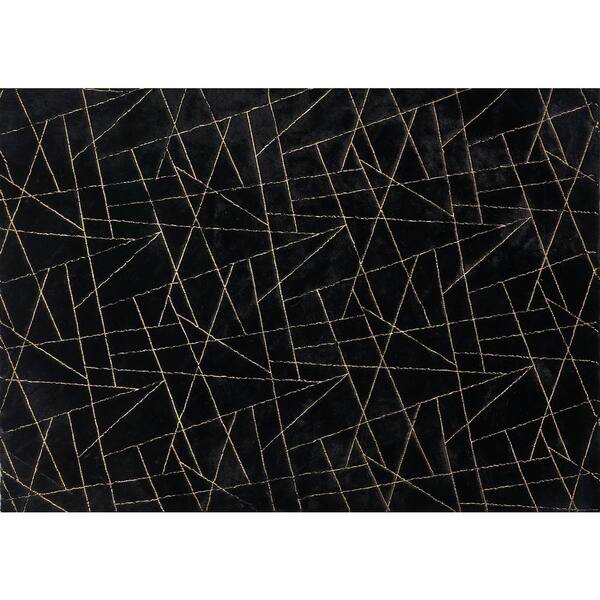 Amazing Rugs Lily Luxury Geometric Gilded Black 2 ft. x 3 ft. Area Rug