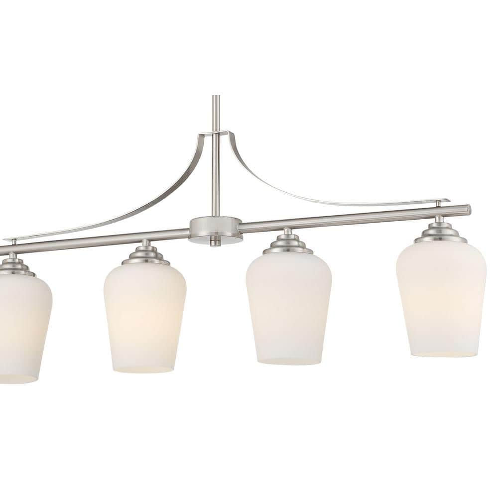 Shyloh Brushed Nickel 4-Light Island Pendant with Etched Opal Glass