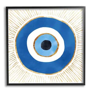 Evil Eye Symbol Striped Rays Design By Ziwei Li Framed Culture Art Print 24 in. x 24 in.