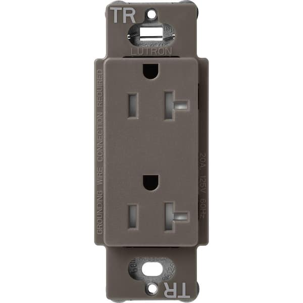 Lutron Claro 20-Amp Tamper-Resistant Duplex Receptacle, Truffle (SCRS-20-TR-TF)