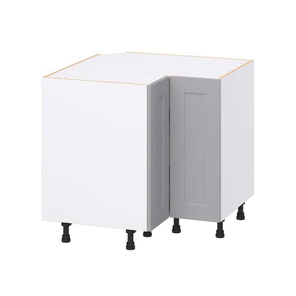 Roseland 36 in. W x 24 in. D x 34.5 in. H Assembled Shaker Lazy Susan Corner Kitchen Cabinet in Slate Gray