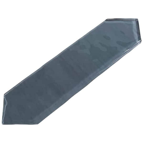 ANDOVA Ergo Torno Slate Gray 3 in. x 10-1/2 in. Glossy Glass Wall/Kitchen Backsplash Tile Sample
