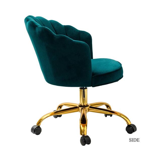 teal velvet swivel chair