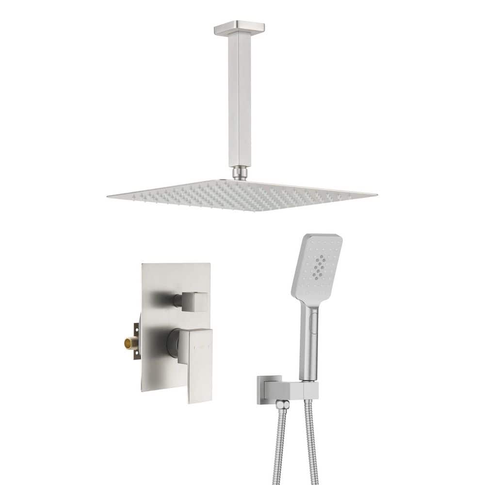 1-Handle 1-Spray Shower Faucet 1.8 GPM with Corrosion Resistant, Pressure Balance Ceiling Mount in Brushed Nickel price history on PriceWatchPro