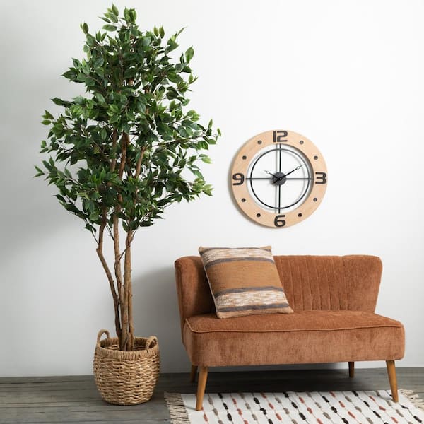 SULLIVANS 86 in. Green Artificial Oversized Potted Ficus Tree