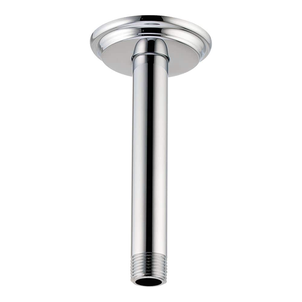 Polished Chrome 6" Ceiling Mount Shower Arm with Flange
