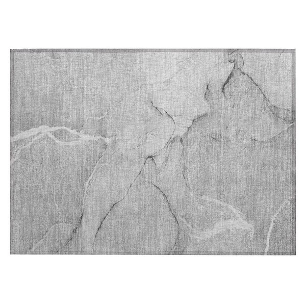 Gray 2 ft. x 3 ft. Abstract Indoor/Outdoor Area Rug