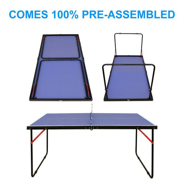 54 in. Outdoor Table Tennis Table Foldable and Portable Ping