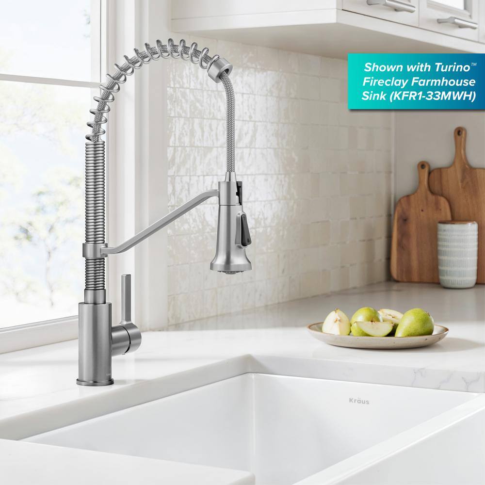Britt Spot-Free Stainless Steel Commercial Style Pull-Down Kitchen Faucet