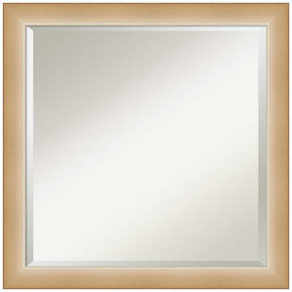 Amanti Art Eva 23 in. x 23 in. Modern Square Framed Ombre Gold Wall Mirror