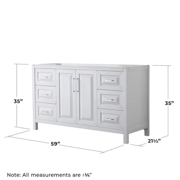 Wyndham Collection Daria 59-in White Bathroom Vanity Cabinet Wyndham Collection Daria 59-in White Bathroom Vanity Cabinet