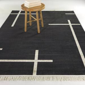 Reiss Charcoal 8 ft. x 10 ft. Striped Area Rug