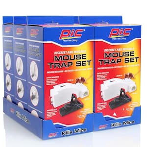 Mouse Housing Trap Kit (Comes with 6 Plastic Reusable Simple Set Traps) (6-Pack per Case)