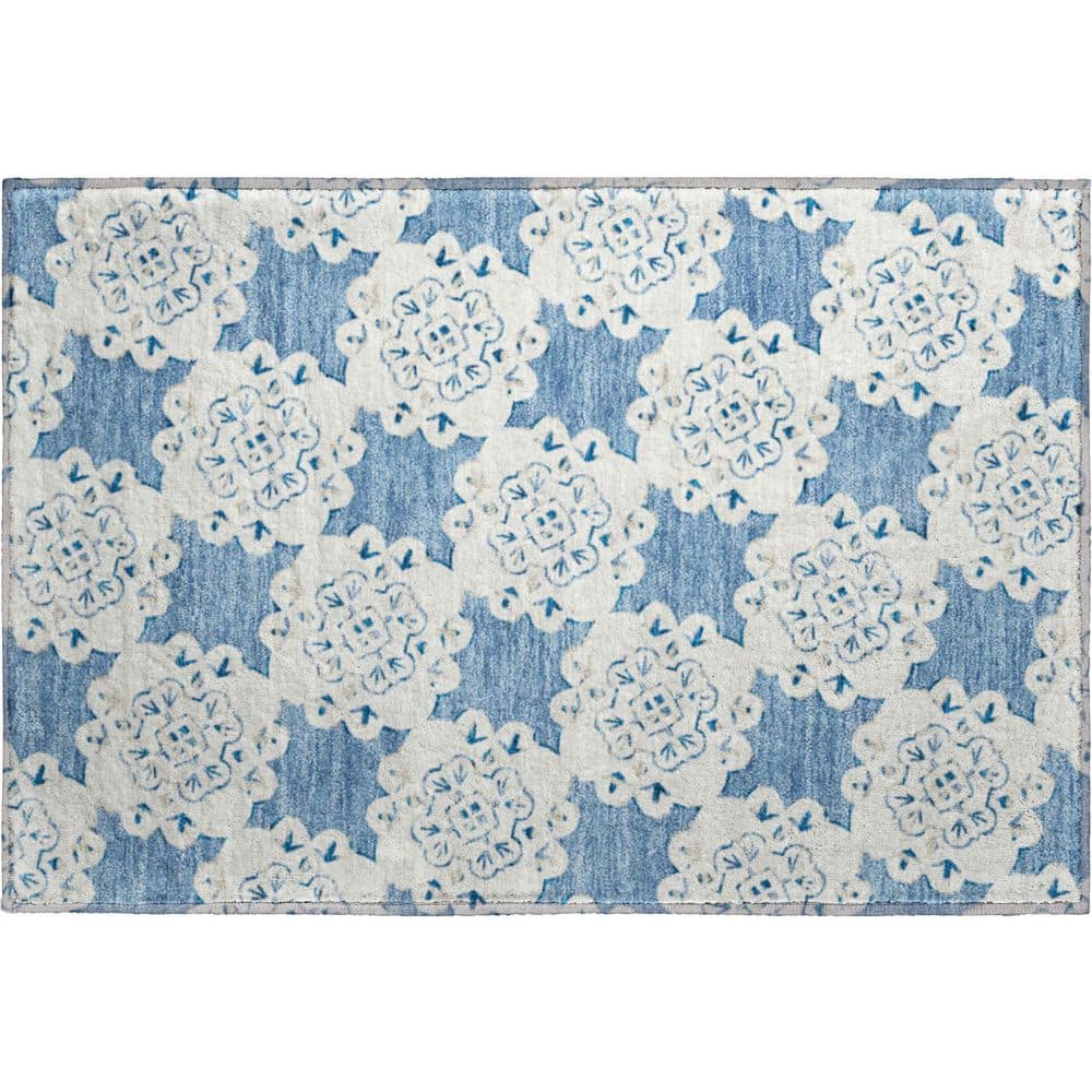 Mayfield Premium Machine Washable Abstract AMF2352 Blue 2 ft. x 3 ft. Accent Rug price history on PriceWatchPro
