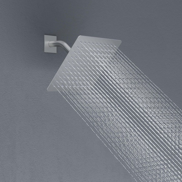 8 in. Single Handle 2-Spray Wall Mount Tub and Shower Faucet in Brushed Nickel (Valve Included)