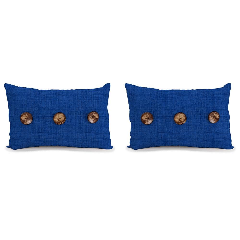 13 in. L x 20 in. W x 6 in. T Rectangular Outdoor Lumbar Pillow in Zayne Wetland (2-Pack) price history on PriceWatchPro