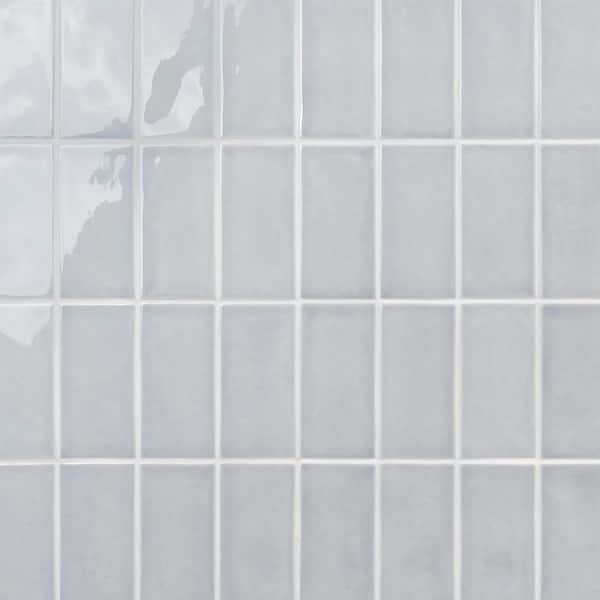 Ivy Hill Tile Delphi Sky Blue 4.33 in. x 8.66 in. Polished Glass Subway Wall Tile (6.24 sq. ft. /Case)