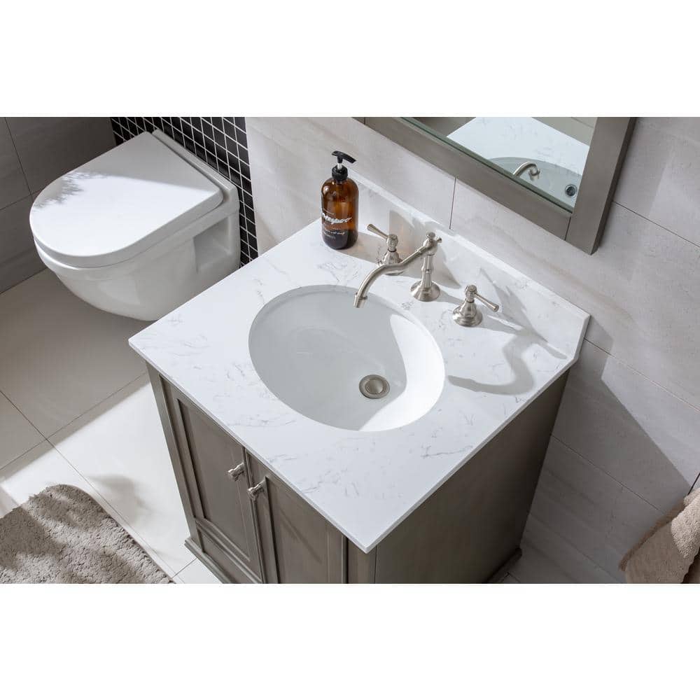 Melissa 24" Gray Single Vanity with Marble Top
