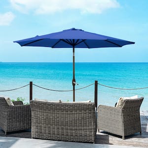 Tristen 9 ft. Aluminum Market Tilt Patio Umbrella in Royal Blue