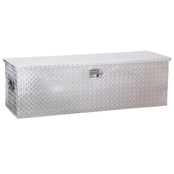 Heavy Duty Truck Bed Tool Box, 49 in. Silver Aluminum Side Truck Tool Box-Heavy Duty Diamond Plate Truck Bed Tool Box