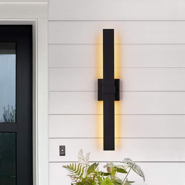 Acerbis 27.17 in. 1-Light Matte Black Modern Linear Integrated LED Indoor/Outdoor Hardwired Barn Wall Light