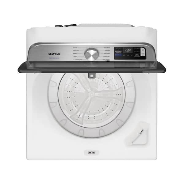 5.3 cu. ft. Top Load Washer in White with Impeller, Extra Power Option and Smart Appliance