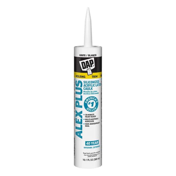 Alex Plus 10.1 oz. White Acrylic Latex Caulk Plus Silicone