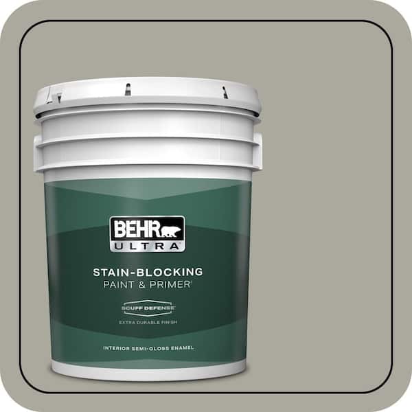 BEHR ULTRA 5 gal. #ECC-48-1 Winter Rye Extra Durable Semi-Gloss Enamel Interior Paint & Primer
